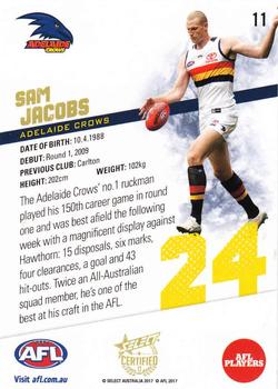 2017 Select Certified #11 Sam Jacobs Back